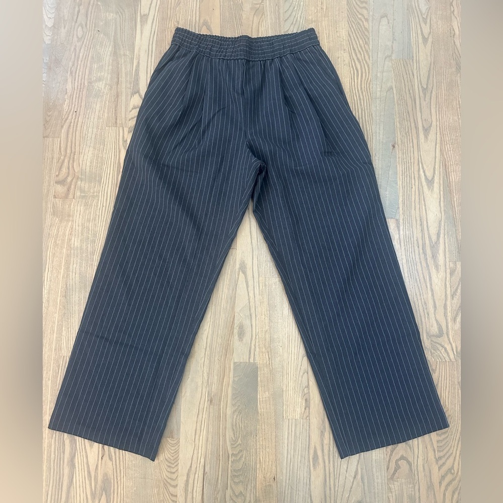 Topshop Women's Gray Pinstripe Trousers